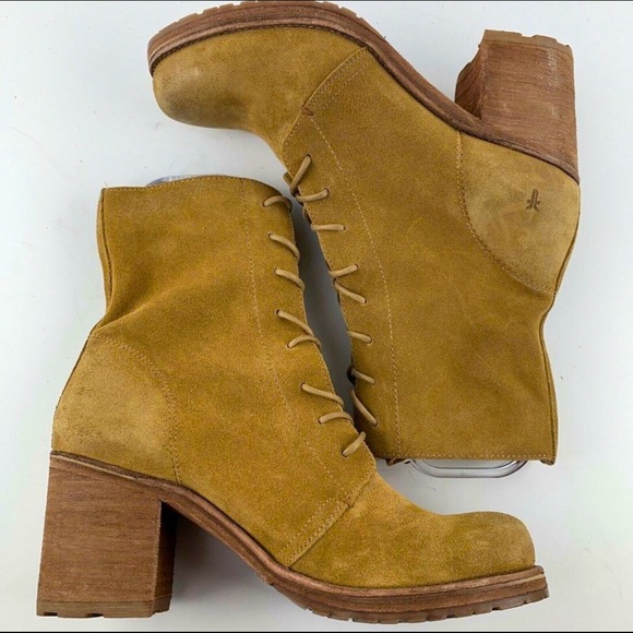Frye Karen Combat Boot in Brandy Oiled Suede - Picture 2 of 3